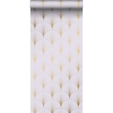 ESTAhome behangpapier - art deco motief - lila paars en goud - 0,53 x 10,05 m product