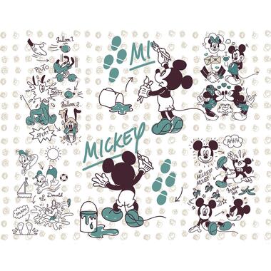 Disney fotobehang - Mickey Mouse - mintgroen en zandkleurig - 250 x 280 cm product