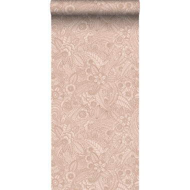 ESTAhome behang - bloemtekeningen - terracotta roze - 53 cm x 10,05 m product