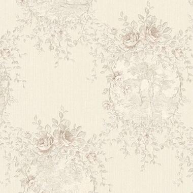 A.S. Création papier peint - fleurs - gris et couleur sable - 53 cm x 10,05 m product