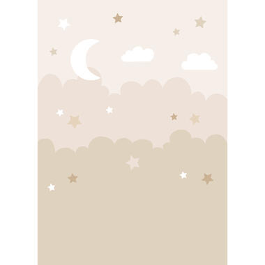 ESTAhome fotobehangpapier - wolken en sterren - beige - 200 x 279 cm product