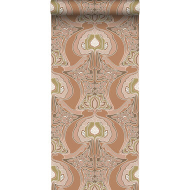 ESTAhome behangpapier - vintage bloemen in art nouveau stijl - terracotta roze product