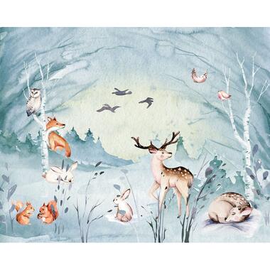 Komar fotobehang - Animal Sleepover - blauw - 350 x 280 cm - 610860 product