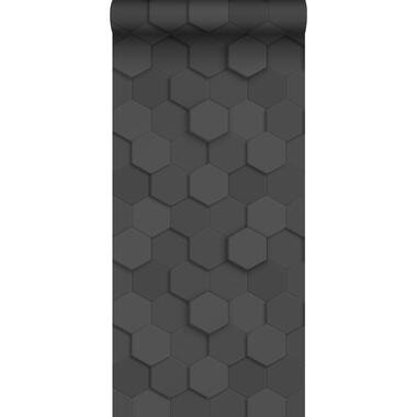Origin Wallcoverings eco-texture vliesbehangpapier - 3d hexagon motief - zwart product