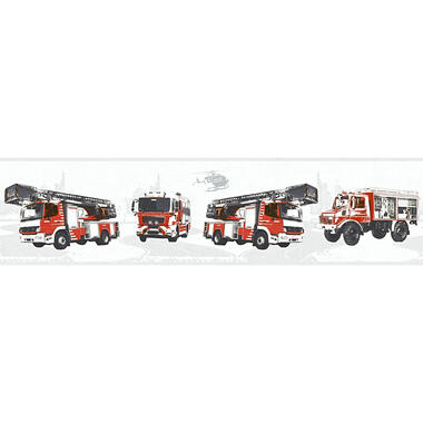 A.S. Création frise papier peint - camions de pompiers - rouge et gris clair product
