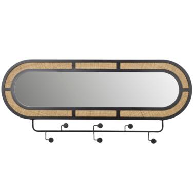 Miroir/portemanteau ovale Horten - Rotin - Marron product
