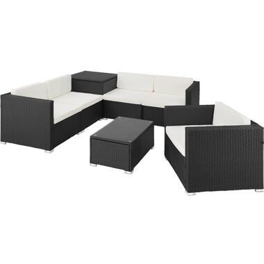 tectake- wicker loungeset - Pisa - opbergbox kussens - zwart product