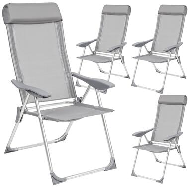 tectake -Lot de 4 chaises de jardin en aluminium et pliables-gris product