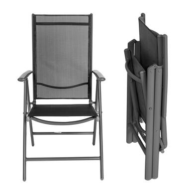 tectake -Lot de 4 chaises de jardin pliantes en aluminium -noir/anthracite product