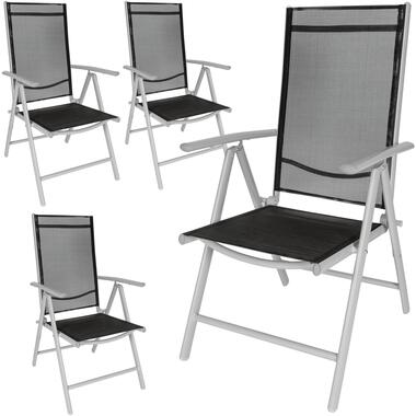 tectake -Lot de 4 chaises de jardin pliantes en aluminium- noir/gris product