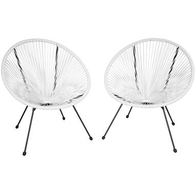 tectake - Lot de 2 chaises de jardin Santana blanc product