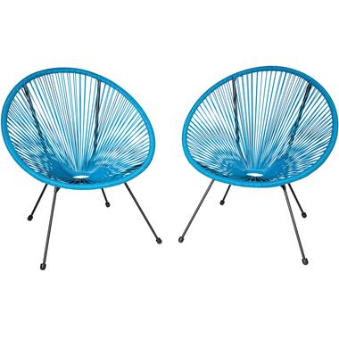 tectake - balkonset - tuinset - Set van 2 stoelen “Santana”- blauw product
