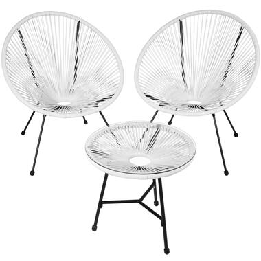 tectake - Ensemble table et chaises de jardin Santana blanc product