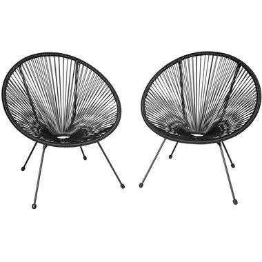 tectake - balkonset - tuinset - Set van 2 stoelen “Santana”- zwart product