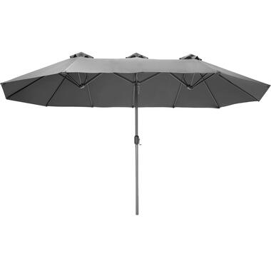 tectake - Dubbele parasol Silia - terrasparasol zonwering - grijs product