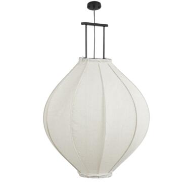 Mica Decorations Pego Hanglamp - H94 x Ø70 cm - Linnen - Off White product