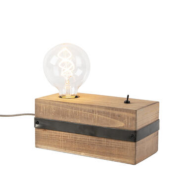 QAZQA lampe de table industrielle en bois - reena product