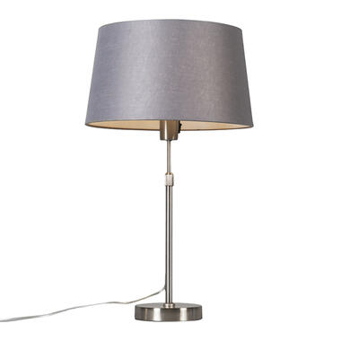 QAZQA lampe de table acier avec abat-jour gris 35 cm réglable - parte product