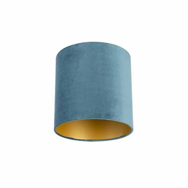 QAZQA lampkappen Cilinder Velours blauw product