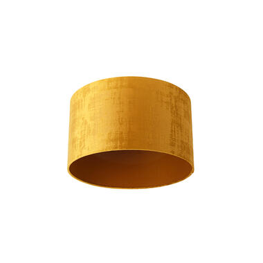 Qazqa lampenkap transparant-cilinder-velours goudkleurig product