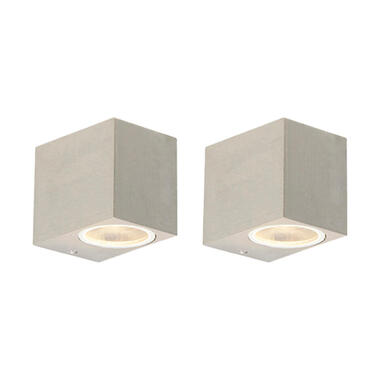 Qazqa lot de 2 appliques murales modernes en aluminium ip44 - baleno product