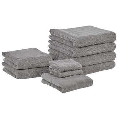 Lot de 9 serviettes de bain en coton gris MITIARO product