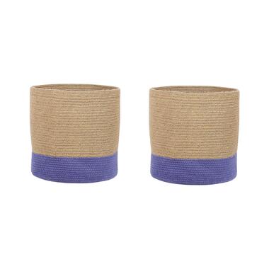 Lot de 2 paniers en jute beige et violet BULANIK product