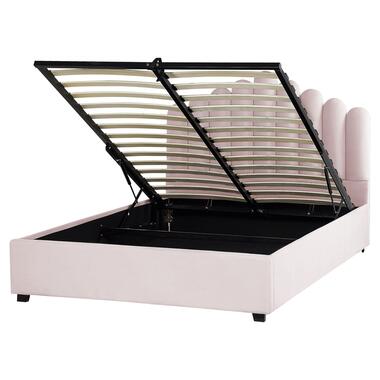 VINCENNES - Bed met opbergruimte - Roze - 160 x 200 cm - Fluweel product