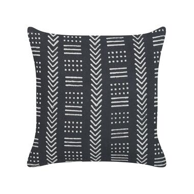 Coussin en coton à motif géométrique noir et blanc 45 x 45 cm BENZOIN product