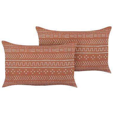 ORLAYA - Sierkussen set van 2 - Oranje - 55 x 35 cm - Katoen product