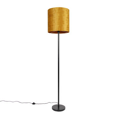 QAZQA lampadaire classique abat-jour noir or 40 cm - simplo product