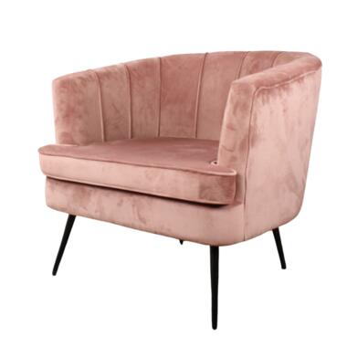 DS4U® Norah fauteuil velvet - Stof - Roze product