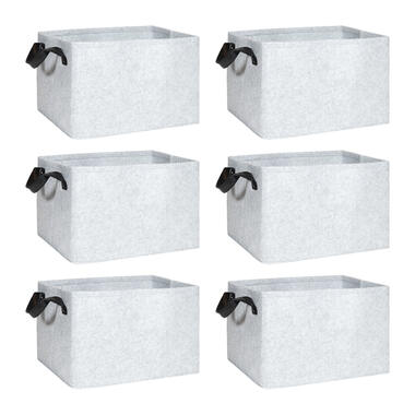 QUVIO Panier de rangement en feutre - Gris - Lot de 6 product