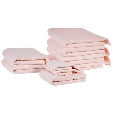Lot de 9 serviettes de bain en coton rose pastel ATIU product