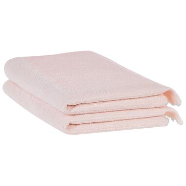 Lot de 2 serviettes de bain en coton rose pastel ATIU product