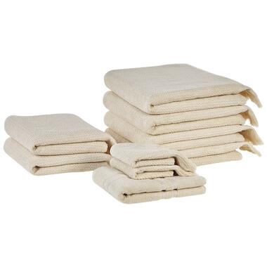 Lot de 9 serviettes de bain en coton beige ATIU product