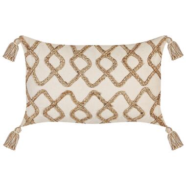 Coussin décoratif avec motif géométrique en coton 30 x 50 cm beige INCANA product