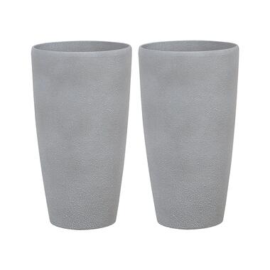 Lot de 2 pots de fleurs en pierre grise 31 x 31 x 58 cm ABDERA product