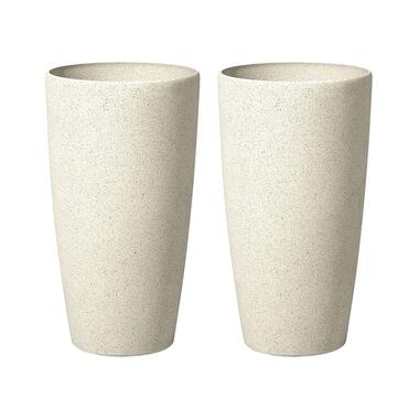 Lot de 2 cache-pots en pierre beige 31 x 31 x 58 cm ABDERA product