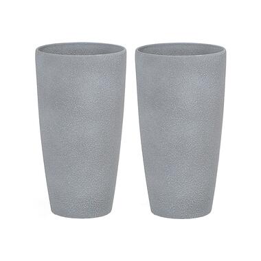 Lot de 2 cache-pots en pierre grise 23 x 23 x 43 cm ABDERA product