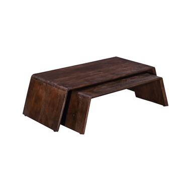 Table basse Brun foncé - Bois de manguier - Set de 2 - Table Amaya product