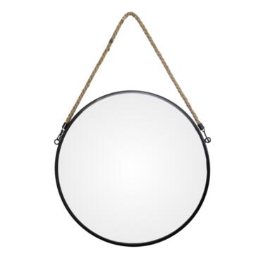 Orange85 Miroir rond avec corde Miroirs noirs Miroir mural 37cm product