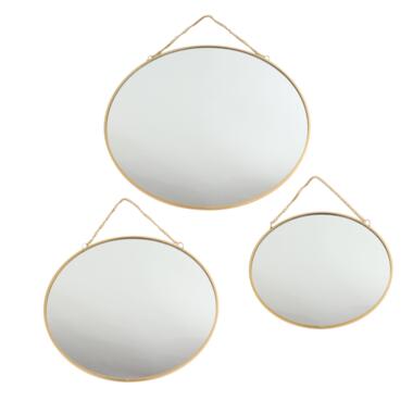 MISOU Spiegel Set van 3 Rond Goud Metaal Wandspiegel product