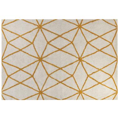 Tapis en coton blanc cassé et jaune 160 x 230 cm MARAND product