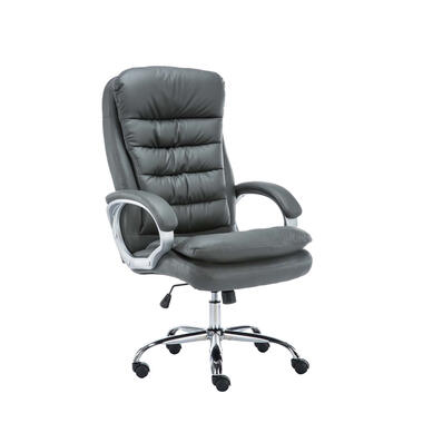 CLP Chaise de bureau XXL Vancouver Chrome Frame - Similicuir - Gris product