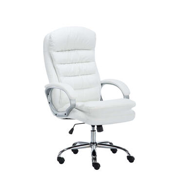 CLP Chaise de bureau XXL Vancouver Chrome Frame - Similicuir - Blanc product