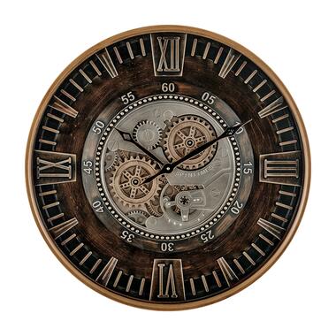 LW Collection Horloge murale radar Zayn marron 59.5cm engrenages mobiles product