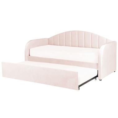 EYBURIE - Onderschuifbed - Roze - 90 x 200 cm - Fluweel product