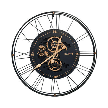 LW Collection Horloge murale radar Emanuel noir 62cm engrenages mobiles product