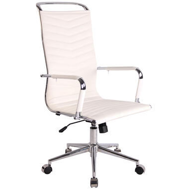 CLP Chaise de bureau Batley Chrome Frame - Similicuir - Blanc product